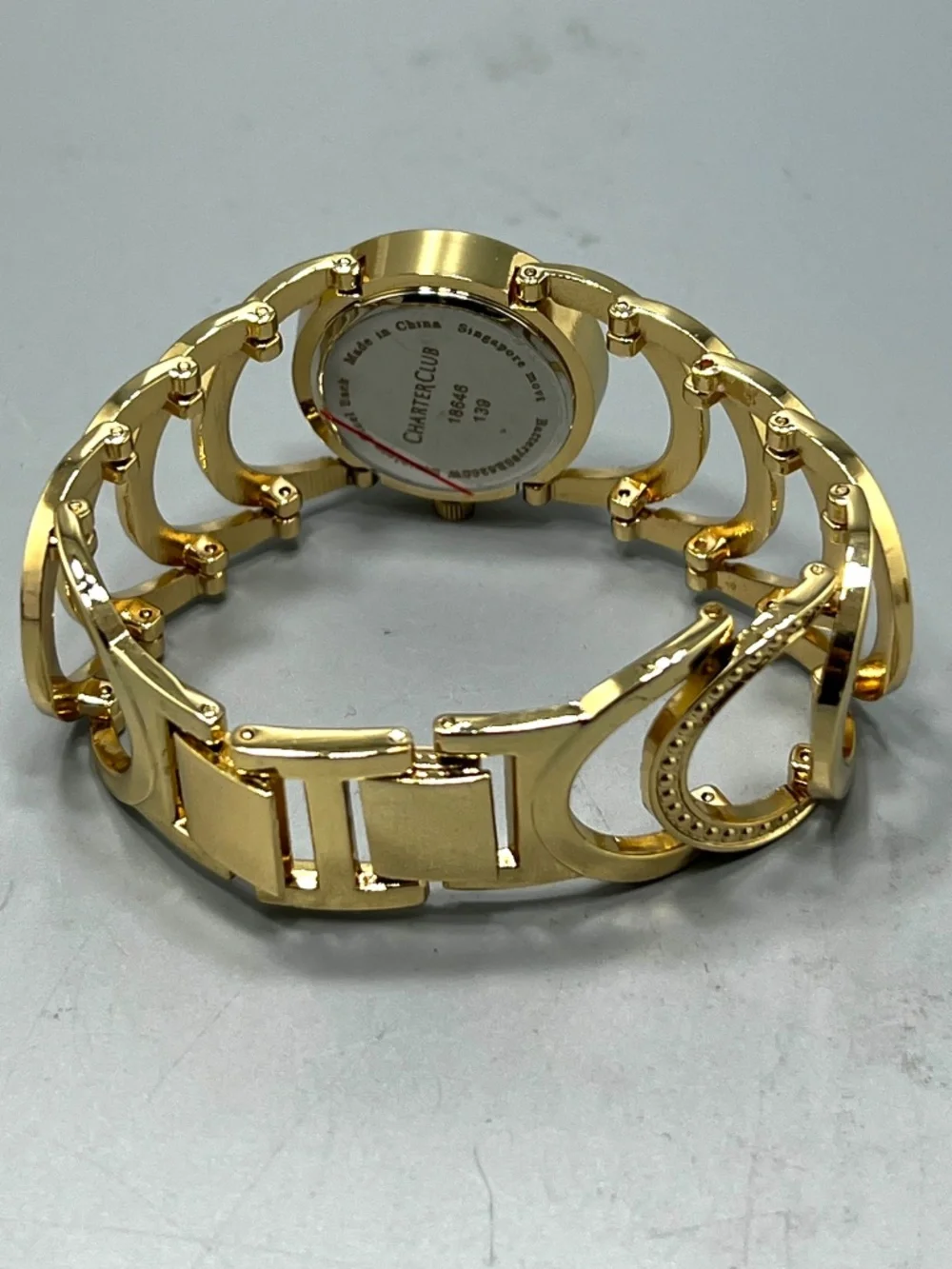 I.N.C. International Concepts Gold Tone Crystal Mounted Ladies Quartz Watch